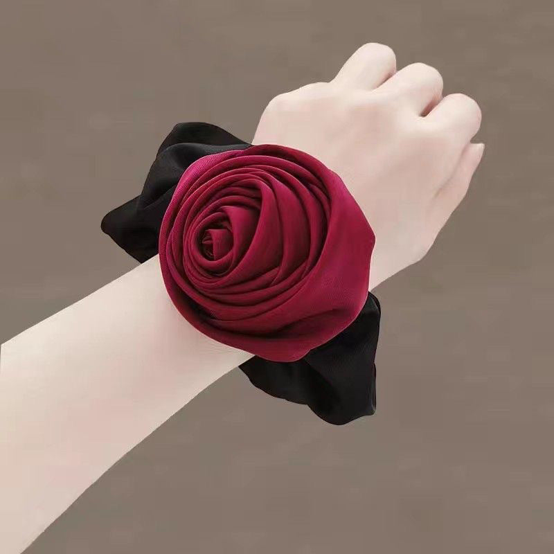 Wholesale Rose Fabric Large Intestine Hair Tie